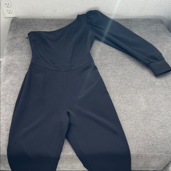 Zara Black One-Shoulder Jumpsuit - Picture 3 of 8
